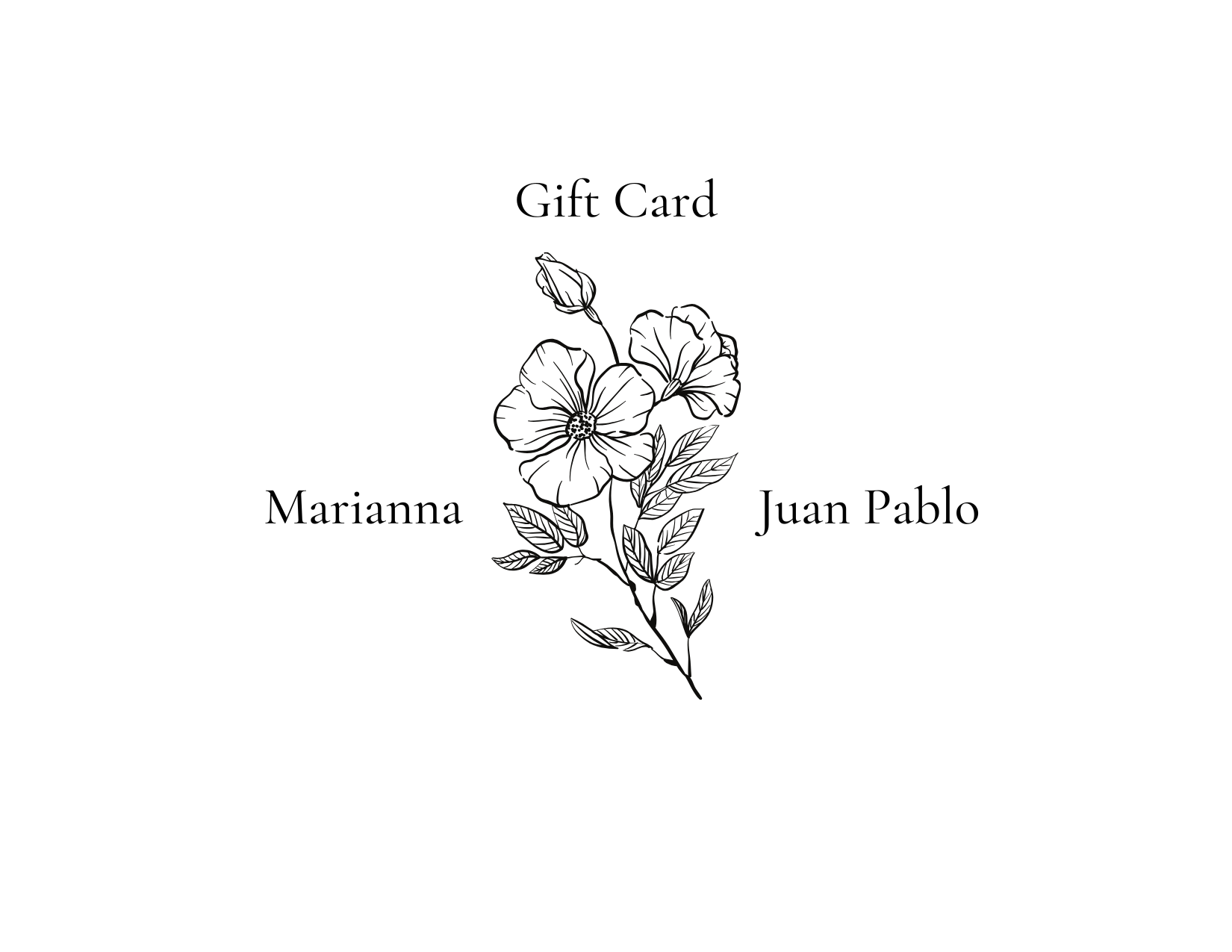 Tarjeta de regalo Marianna y Juan Pablo